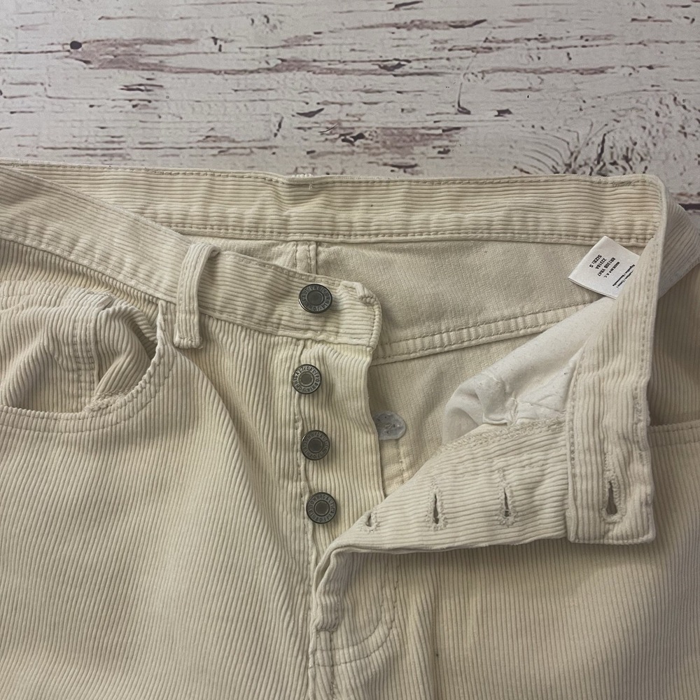 J Galt Brandy Melville Womens Small Cream Button Fly‎ Corduroy Pants & Crop Top - Picture 2 of 11